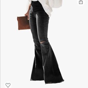 Banded black flare jeans. Worn once. Size small.